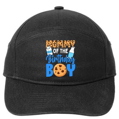 Mommy Of The Birthday Boy Milk And Cookies 1st Birthday 7-Panel Snapback Hat