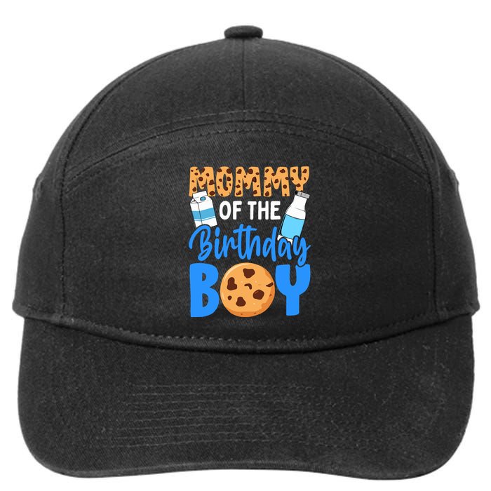 Mommy Of The Birthday Boy Milk And Cookies 1st Birthday 7-Panel Snapback Hat