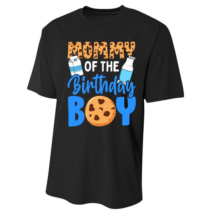 Mommy Of The Birthday Boy Milk And Cookies 1st Birthday Performance Sprint T-Shirt