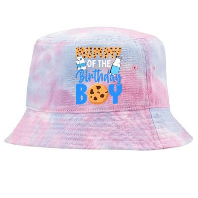 Mommy Of The Birthday Boy Milk And Cookies 1st Birthday Tie-Dyed Bucket Hat