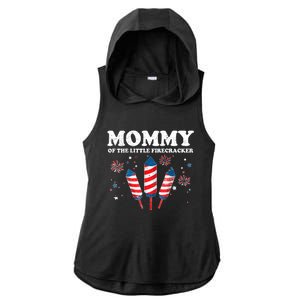 Mommy Of The Little Firecracker 4th Of July American Mom Cool Gift Ladies PosiCharge Tri-Blend Wicking Draft Hoodie Tank