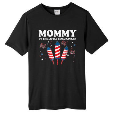 Mommy Of The Little Firecracker 4th Of July American Mom Cool Gift Tall Fusion ChromaSoft Performance T-Shirt