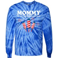 Mommy Of The Little Firecracker 4th Of July American Mom Cool Gift Tie-Dye Long Sleeve Shirt