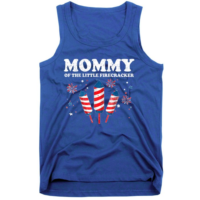 Mommy Of The Little Firecracker 4th Of July American Mom Cool Gift Tank Top