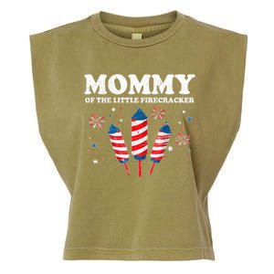 Mommy Of The Little Firecracker 4th Of July American Mom Cool Gift Garment-Dyed Women's Muscle Tee