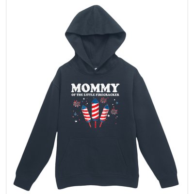 Mommy Of The Little Firecracker 4th Of July American Mom Cool Gift Urban Pullover Hoodie