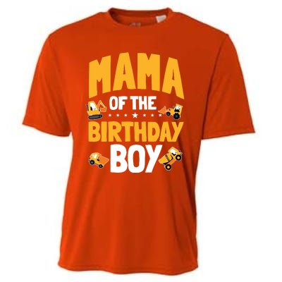 Mama Of The Birthday Boy Construction Worker Bday Party Cooling Performance Crew T-Shirt