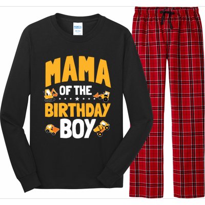 Mama Of The Birthday Boy Construction Worker Bday Party Long Sleeve Pajama Set