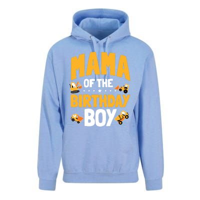 Mama Of The Birthday Boy Construction Worker Bday Party Unisex Surf Hoodie