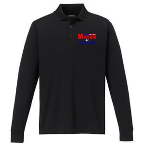 Mayor Of Titty City Apparel Performance Long Sleeve Polo