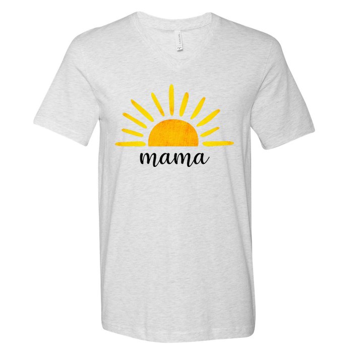 Mama Of The Birthday First Trip Around The Sun Birthday V-Neck T-Shirt