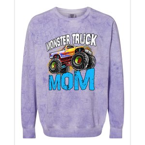 Mom Of The Birthday Monster Truck Mommy Mama Mother Gift Colorblast Crewneck Sweatshirt