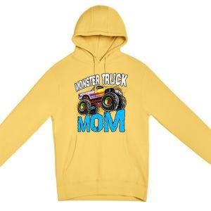 Mom Of The Birthday Monster Truck Mommy Mama Mother Gift Premium Pullover Hoodie