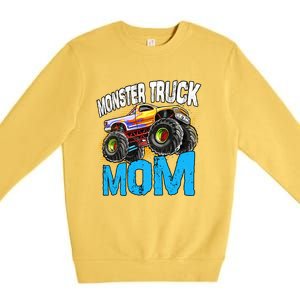 Mom Of The Birthday Monster Truck Mommy Mama Mother Gift Premium Crewneck Sweatshirt