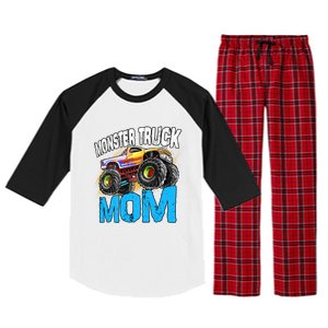 Mom Of The Birthday Monster Truck Mommy Mama Mother Gift Raglan Sleeve Pajama Set