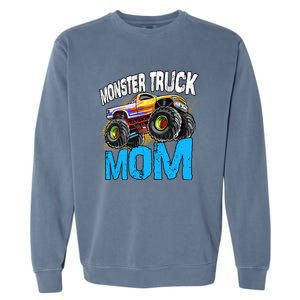 Mom Of The Birthday Monster Truck Mommy Mama Mother Gift Garment-Dyed Sweatshirt