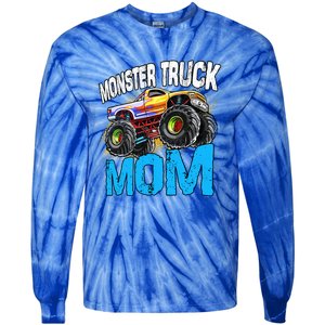 Mom Of The Birthday Monster Truck Mommy Mama Mother Gift Tie-Dye Long Sleeve Shirt