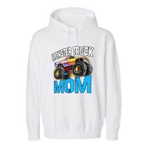 Mom Of The Birthday Monster Truck Mommy Mama Mother Gift Garment-Dyed Fleece Hoodie