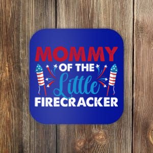 Mommy Of The Little Firecracker 4th Of July Birthday Party Gift Coaster