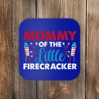 Mommy Of The Little Firecracker 4th Of July Birthday Party Gift Coaster