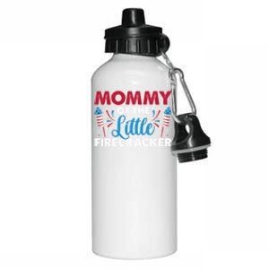 Mommy Of The Little Firecracker 4th Of July Birthday Party Gift Aluminum Water Bottle