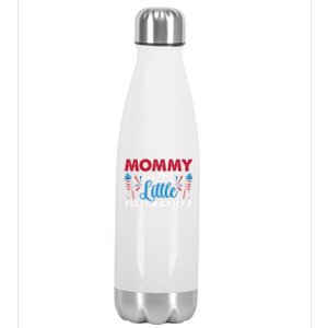 Mommy Of The Little Firecracker 4th Of July Birthday Party Gift Stainless Steel Insulated Water Bottle