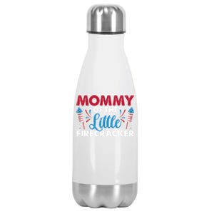 Mommy Of The Little Firecracker 4th Of July Birthday Party Gift Stainless Steel Insulated Water Bottle