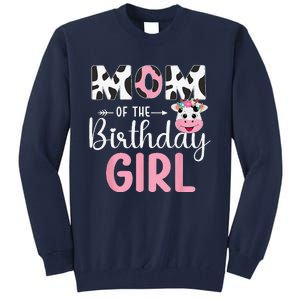 Mom Of The Birthday Farm Cow 1 St Birthday Tall Sweatshirt