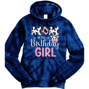 Mom Of The Birthday Farm Cow 1 St Birthday Tie Dye Hoodie