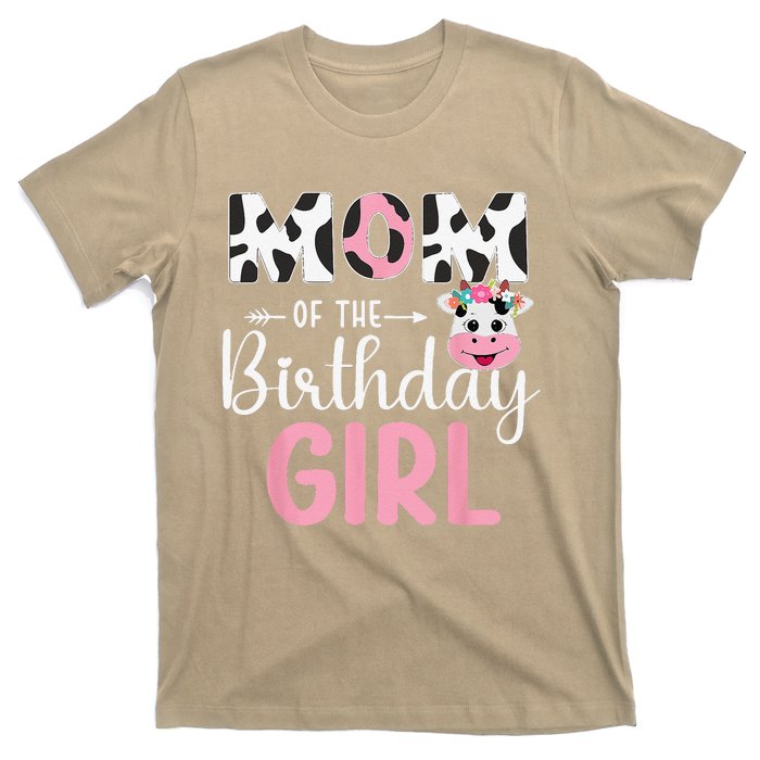 Mom Of The Birthday Farm Cow 1 St Birthday T-Shirt