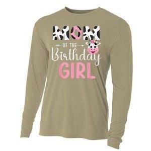 Mom Of The Birthday Farm Cow 1 St Birthday Cooling Performance Long Sleeve Crew