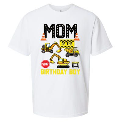 Mom Of The Birthday Boy Construction Worker Bday Party Sueded Cloud Jersey T-Shirt