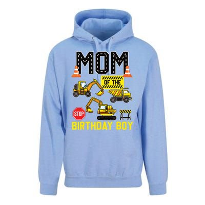 Mom Of The Birthday Boy Construction Worker Bday Party Unisex Surf Hoodie