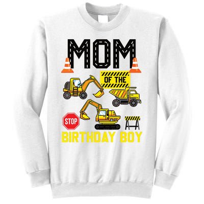 Mom Of The Birthday Boy Construction Worker Bday Party Sweatshirt