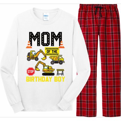 Mom Of The Birthday Boy Construction Worker Bday Party Long Sleeve Pajama Set