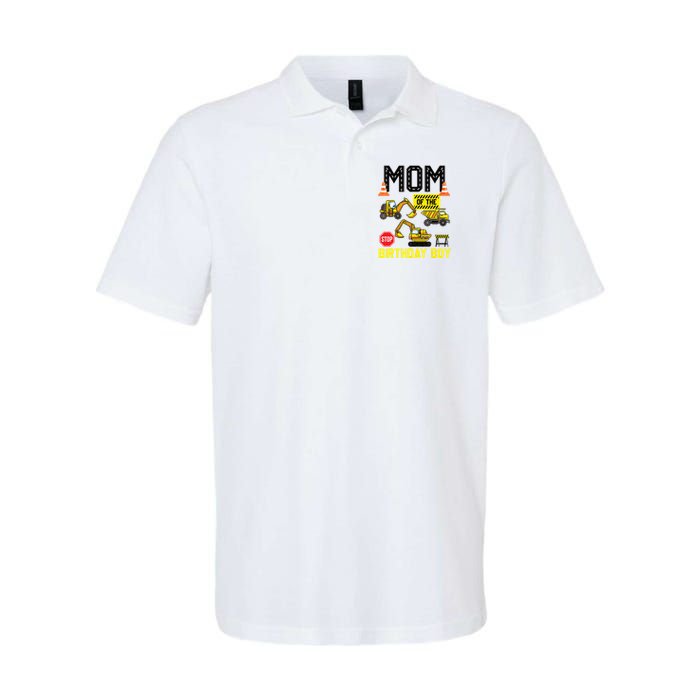 Mom Of The Birthday Boy Construction Worker Bday Party Softstyle Adult Sport Polo