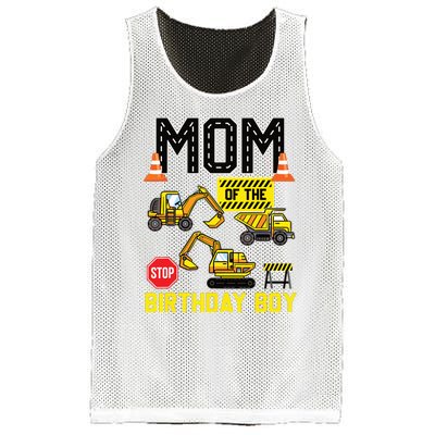 Mom Of The Birthday Boy Construction Worker Bday Party Mesh Reversible Basketball Jersey Tank