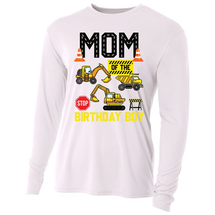 Mom Of The Birthday Boy Construction Worker Bday Party Cooling Performance Long Sleeve Crew