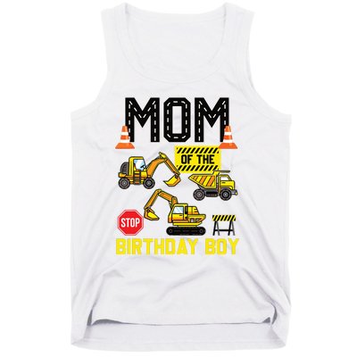 Mom Of The Birthday Boy Construction Worker Bday Party Tank Top