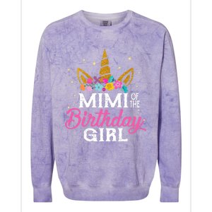 Mimi Of The Birthday Girl Mimi Gift Unicorn Birthday Colorblast Crewneck Sweatshirt