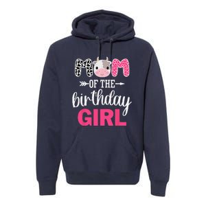 Mom Of The Birthday Farm Cow Mommy Mama Mother 1st Premium Hoodie