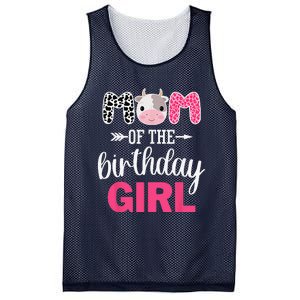 Mom Of The Birthday Farm Cow Mommy Mama Mother 1st Mesh Reversible Basketball Jersey Tank