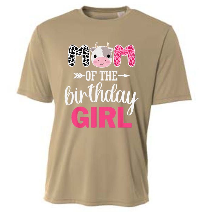 Mom Of The Birthday Farm Cow Mommy Mama Mother 1st Cooling Performance Crew T-Shirt