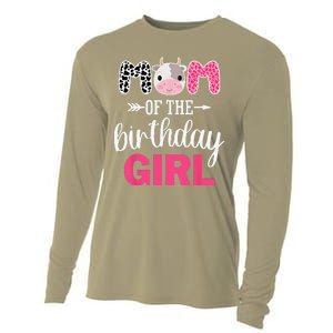 Mom Of The Birthday Farm Cow Mommy Mama Mother 1st Cooling Performance Long Sleeve Crew