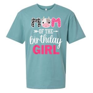 Mom Of The Birthday Farm Cow Mommy Mama Mother 1st Sueded Cloud Jersey T-Shirt