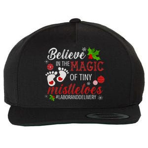 Magic Of Tiny Mistletoes Labor And Delivery Christmas Wool Snapback Cap