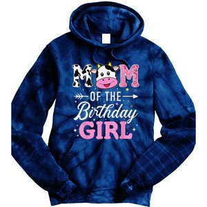 Mom Of The Birthday Funny Farm Cow Mother Mommy Mama Tie Dye Hoodie