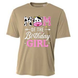 Mom Of The Birthday Funny Farm Cow Mother Mommy Mama Cooling Performance Crew T-Shirt