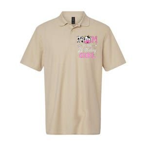 Mom Of The Birthday Funny Farm Cow Mother Mommy Mama Softstyle Adult Sport Polo