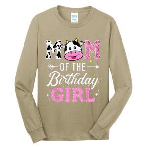 Mom Of The Birthday Funny Farm Cow Mother Mommy Mama Tall Long Sleeve T-Shirt